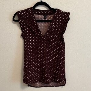 Ann Taylor Burgundy Sleeveless Blouse